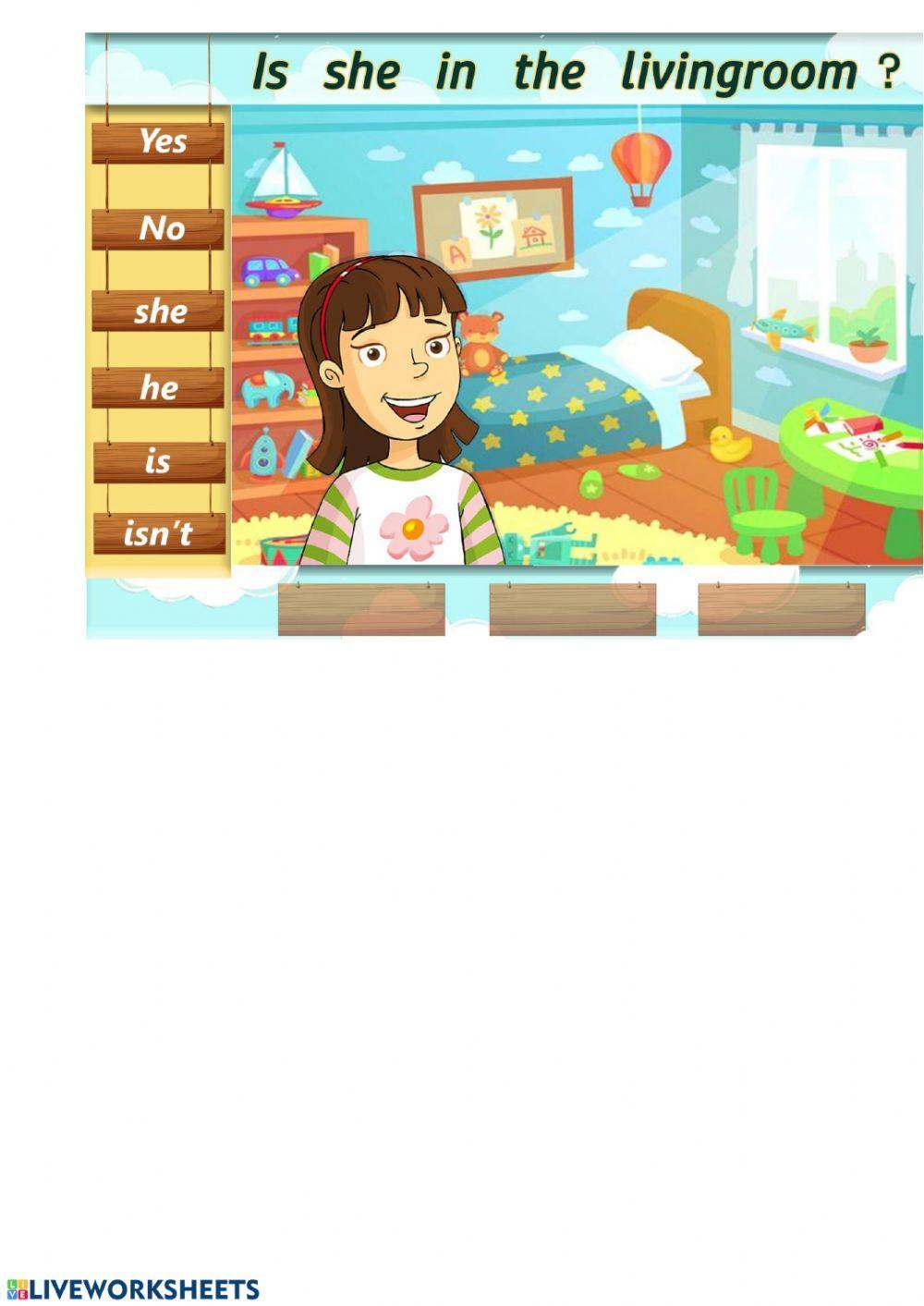 Grammar is he-is she- yes he is-no he isn't