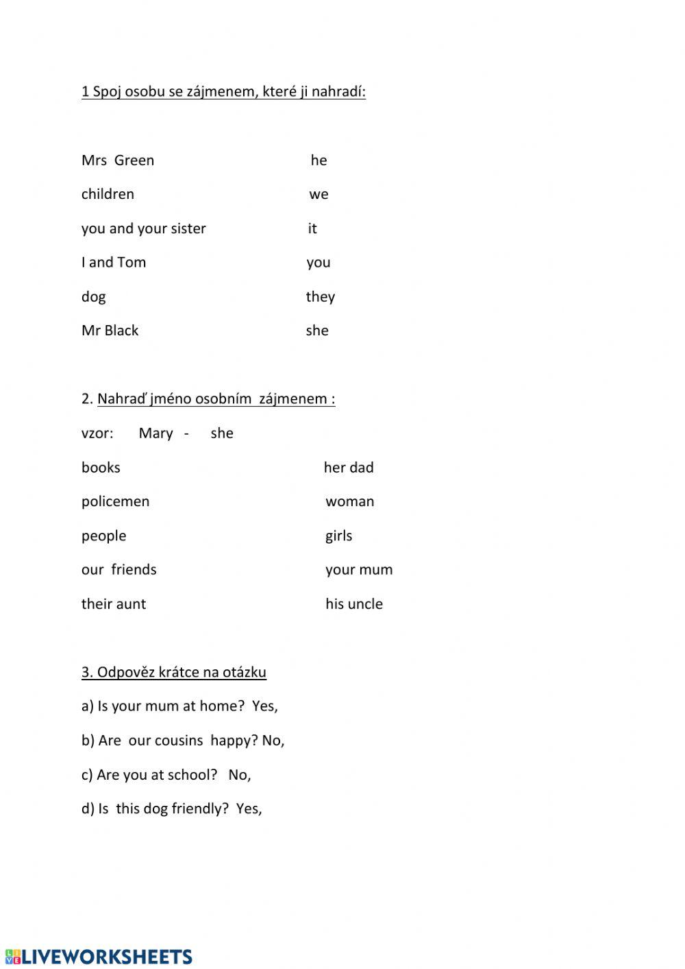 Personal pronouns