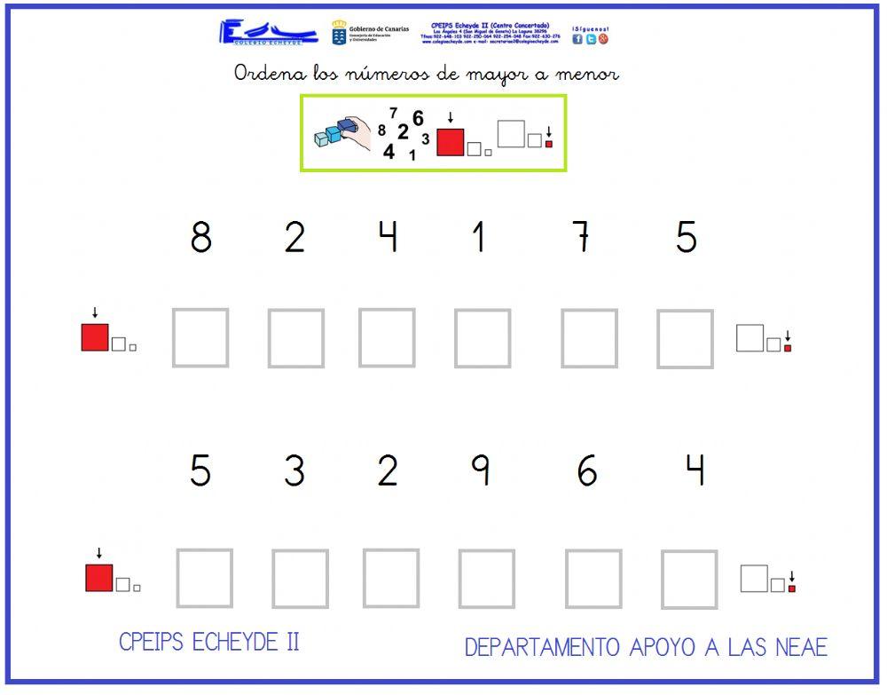 Ordenar de mayor a menor 1