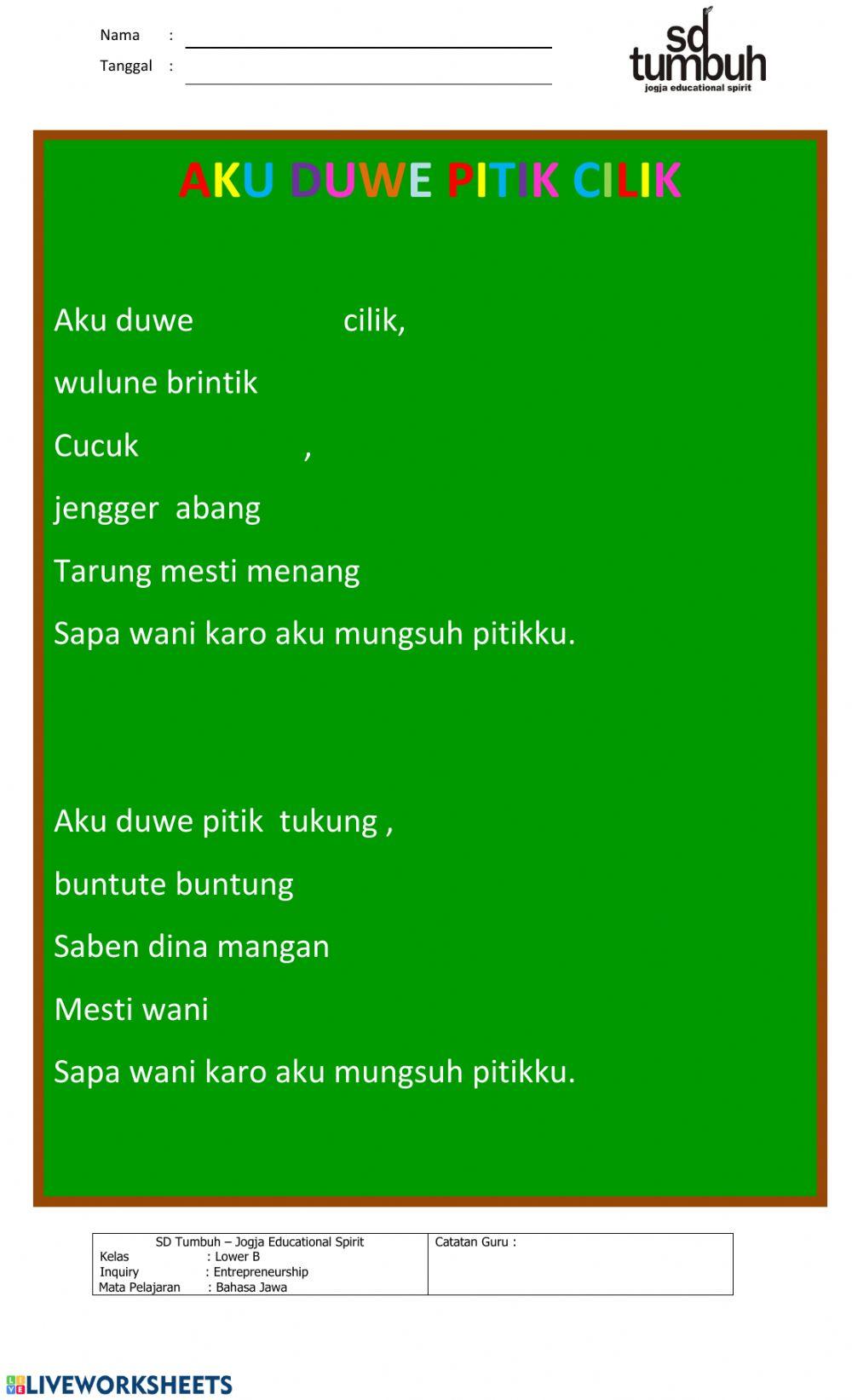 Tugas Tembang Dolanan 3B