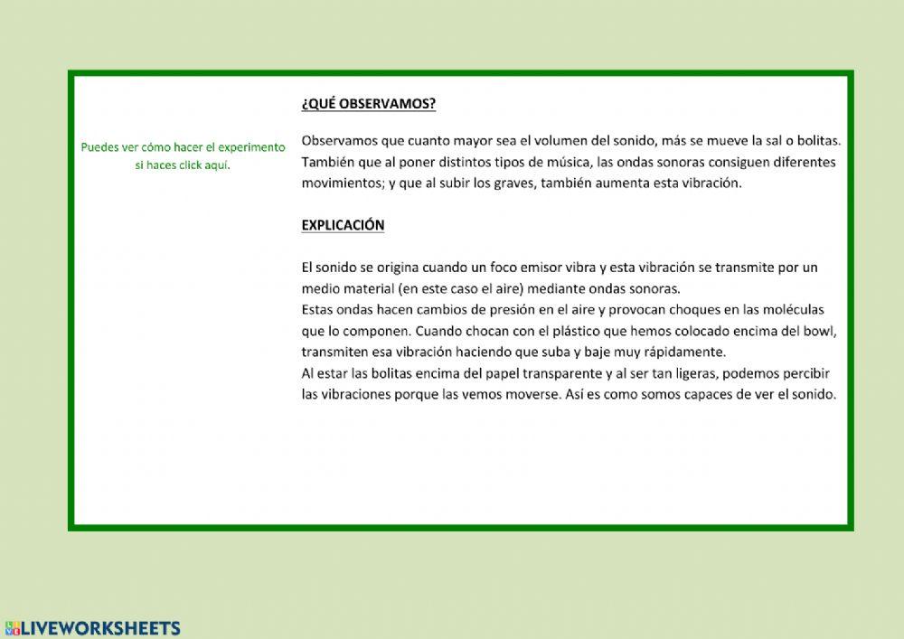 Experimento -SAL TARINA-