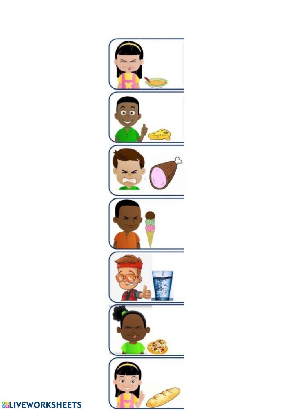 I LIKEDON'T LIKE FOOD worksheet Live Worksheets