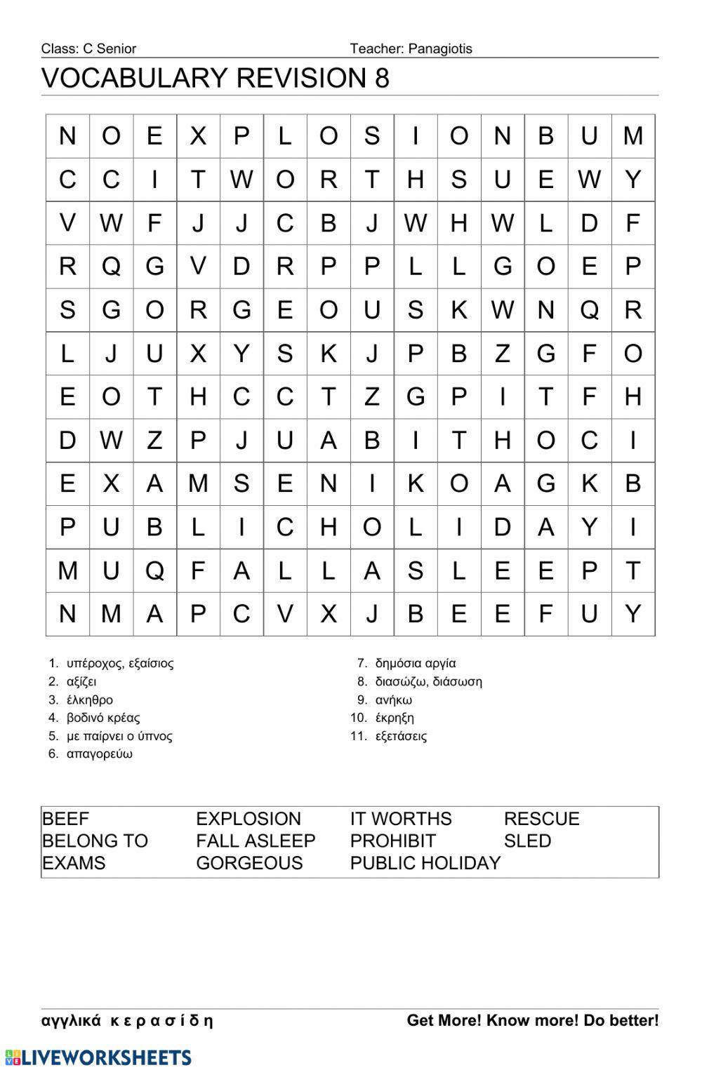 Csenior Wordsearch 8