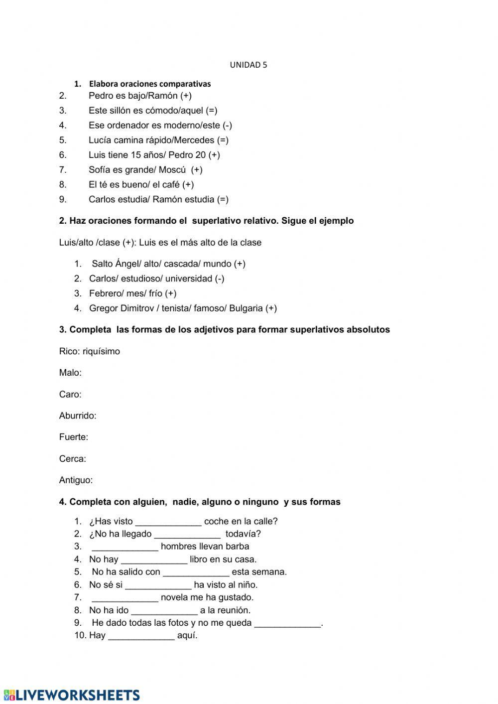 Estructuras comparativas