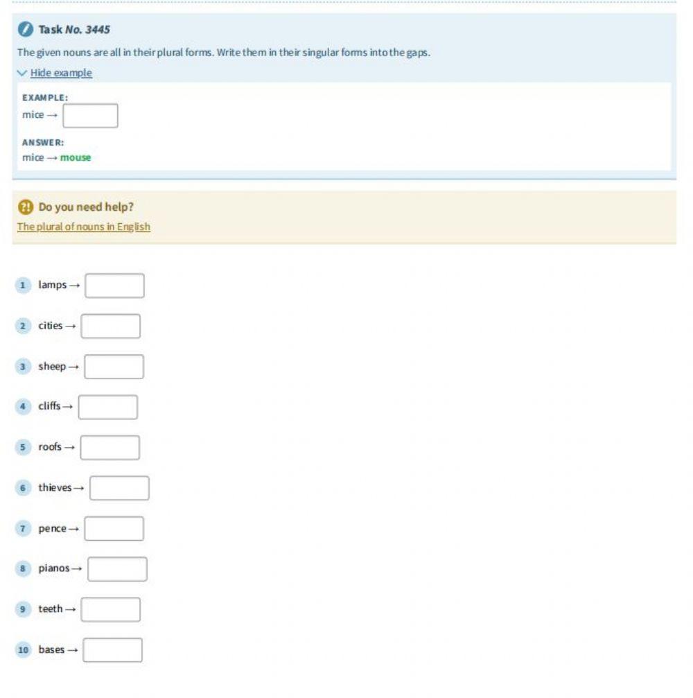 Grammar-nouns plural