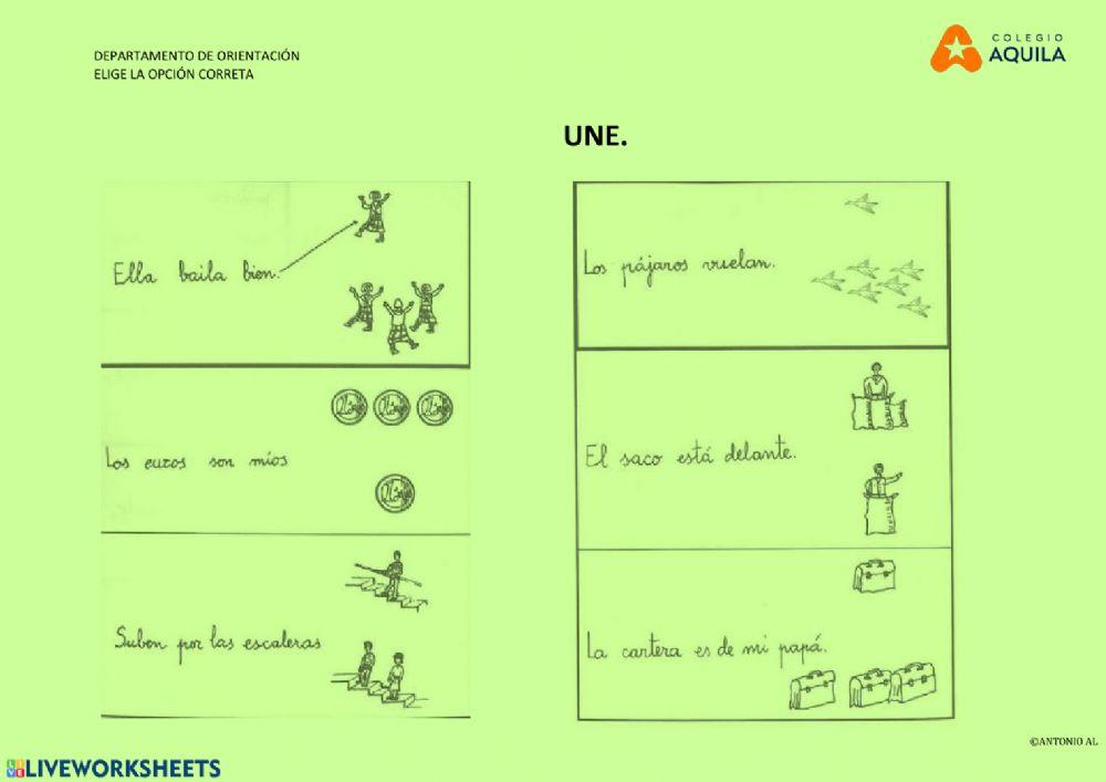 Une el texto con la imagen correcta