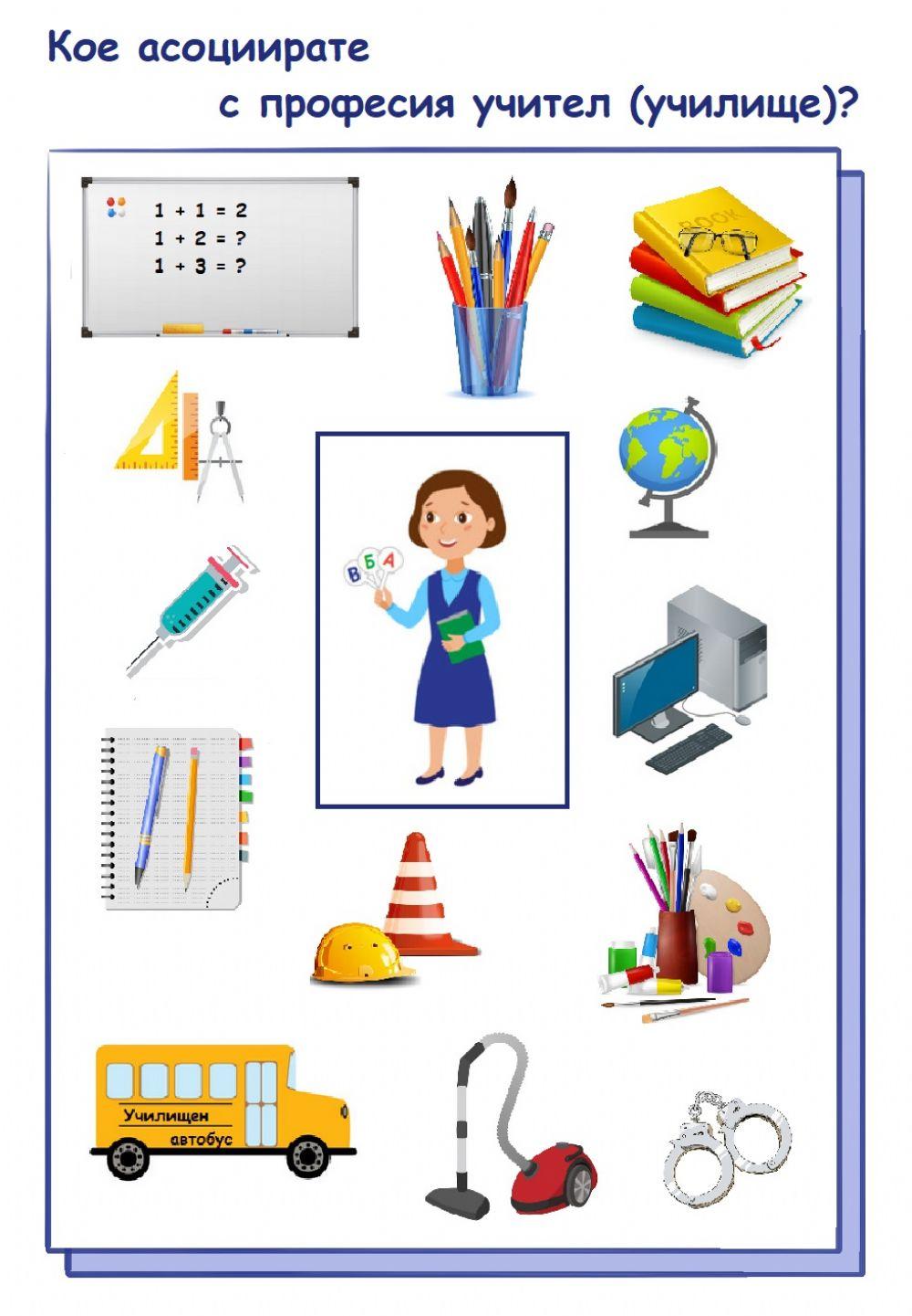 Кое асоциирате с професия учител (училище)?
