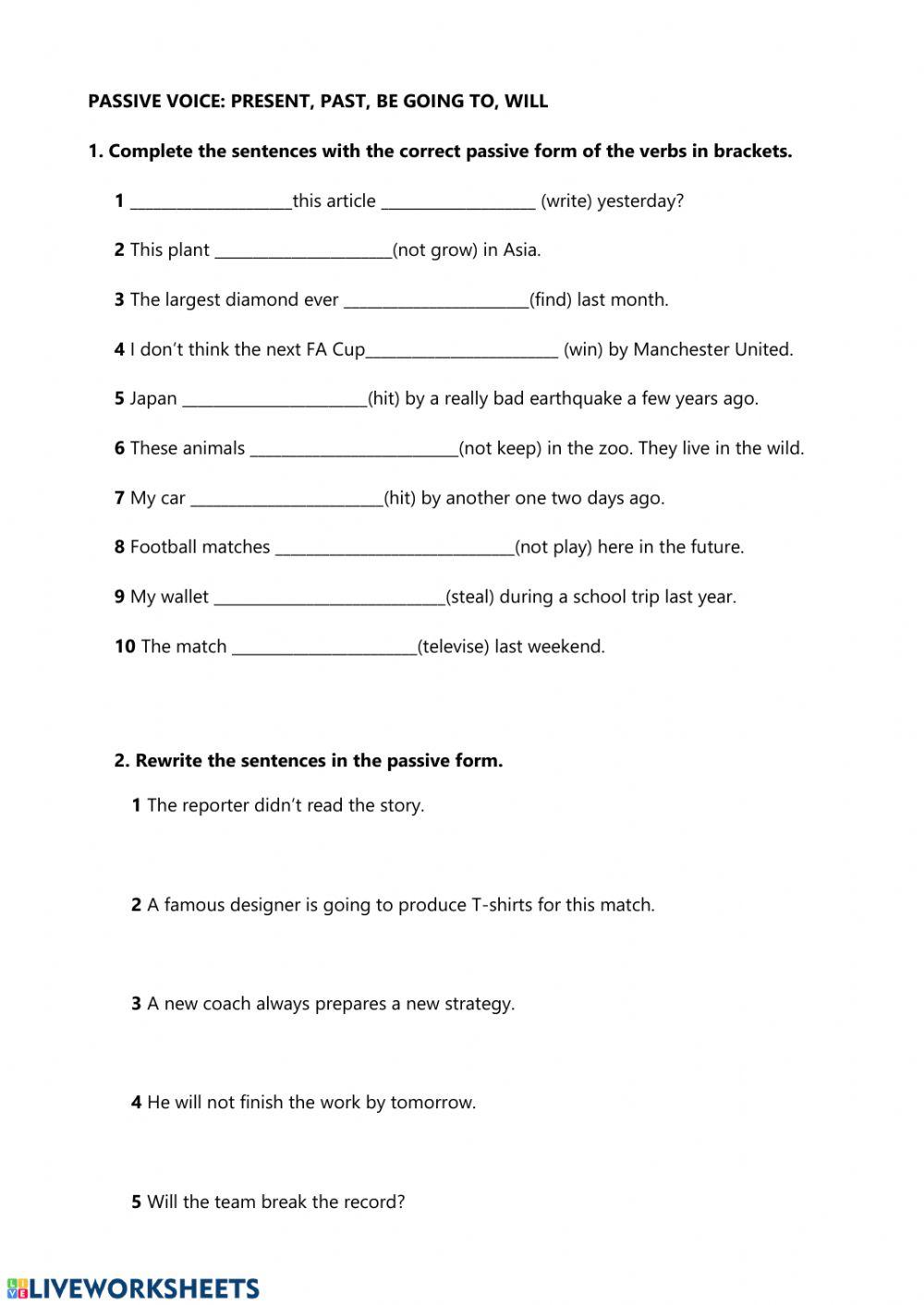 Passive voice. Revision.