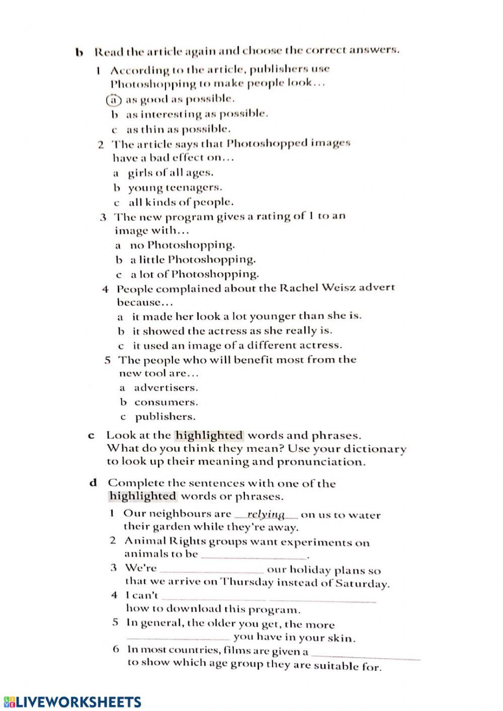 Reading: photoshopping