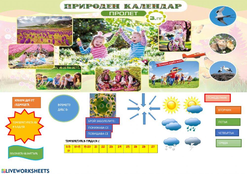 Природен календар worksheet | Live Worksheets