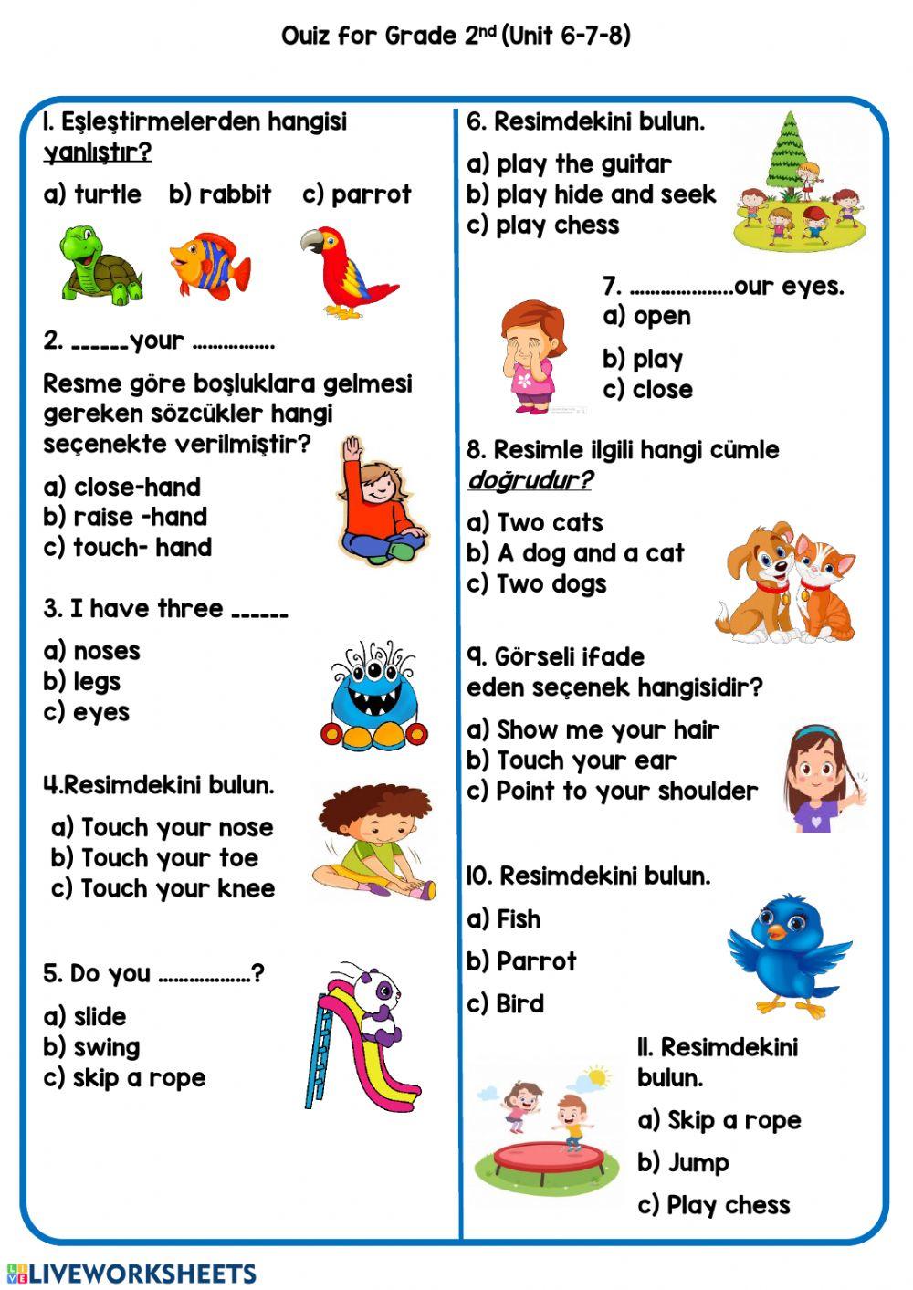 2.Sınıf Genel Tekrar 6-7-8