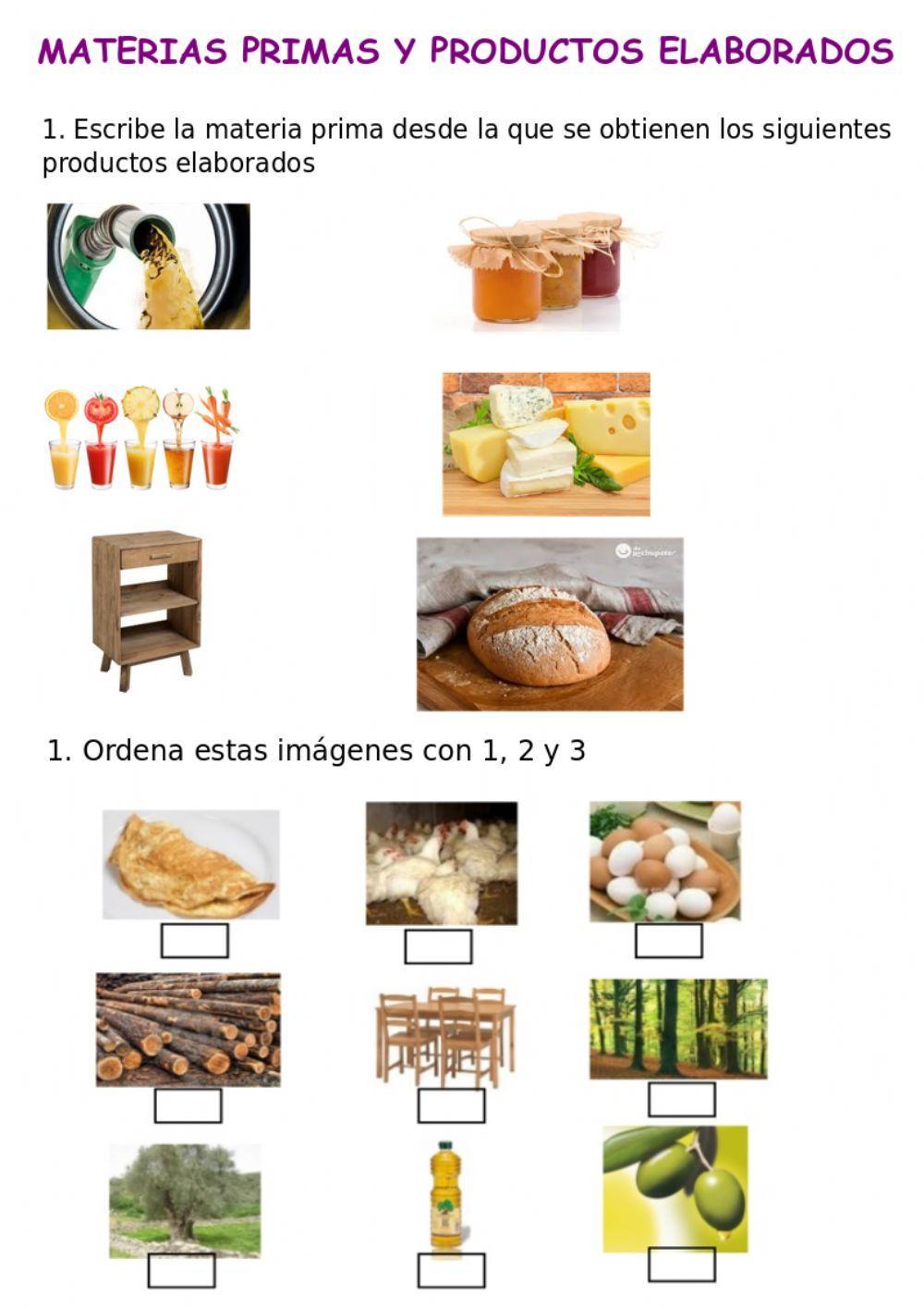 Materias primas y productos elaborados