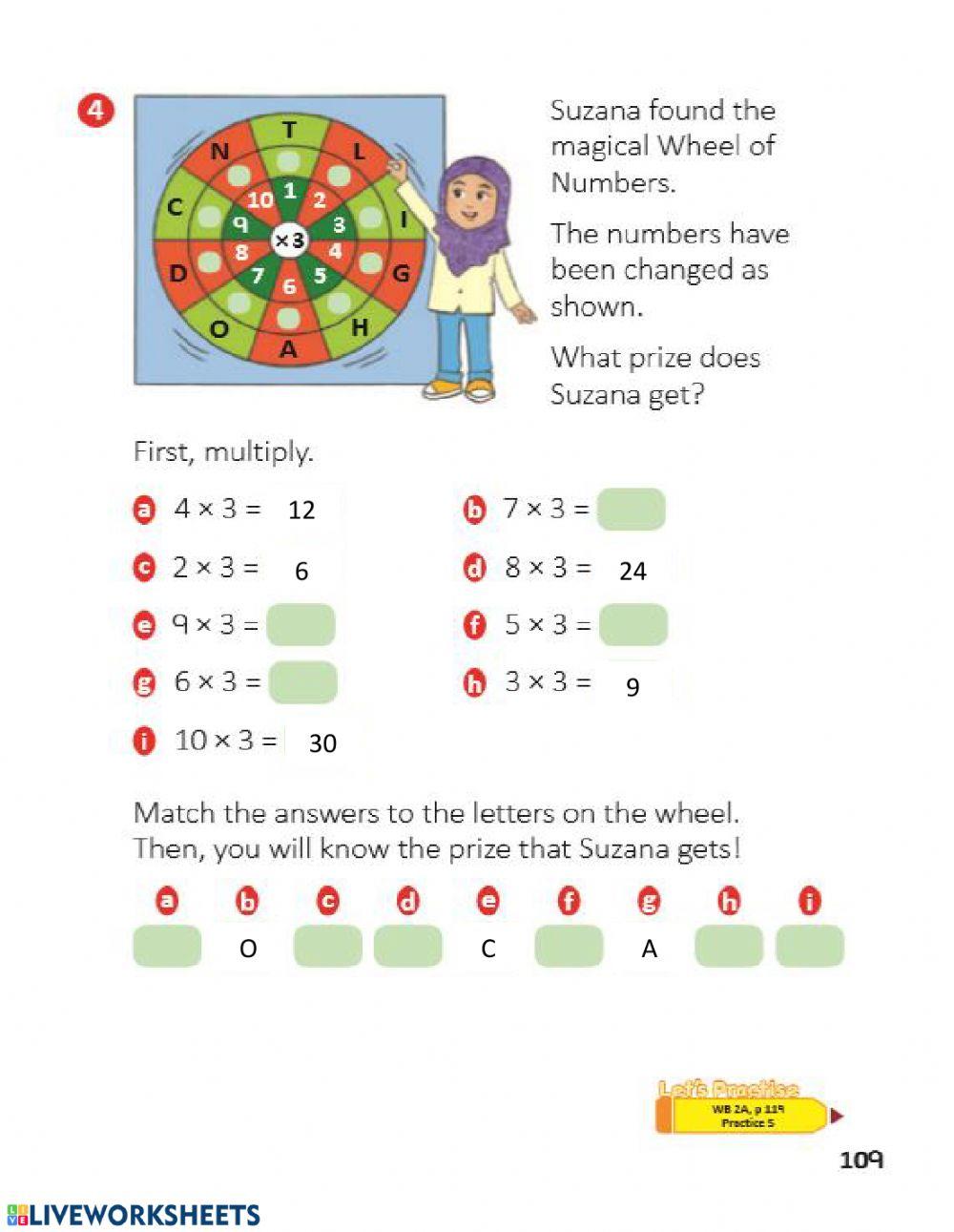 Chapter 5: Multiplication Tables of 1, 2 and 3