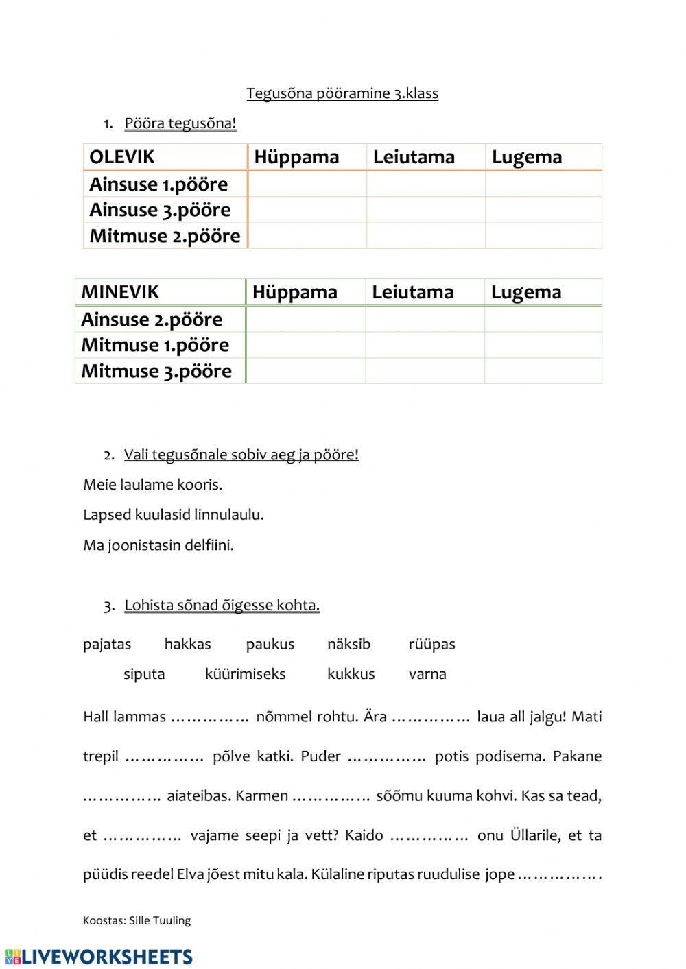 Tegusõnade pööramine