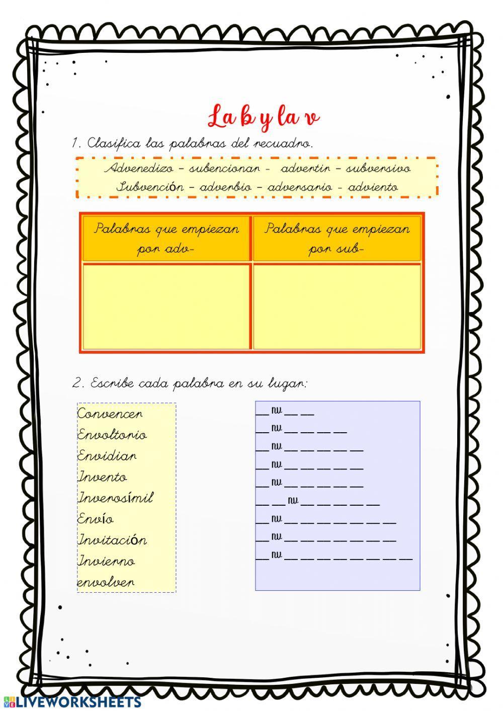 La b y la v (tercera parte)