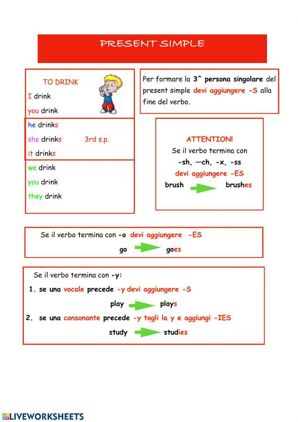 Present Simple Affirmative form worksheet | Live Worksheets