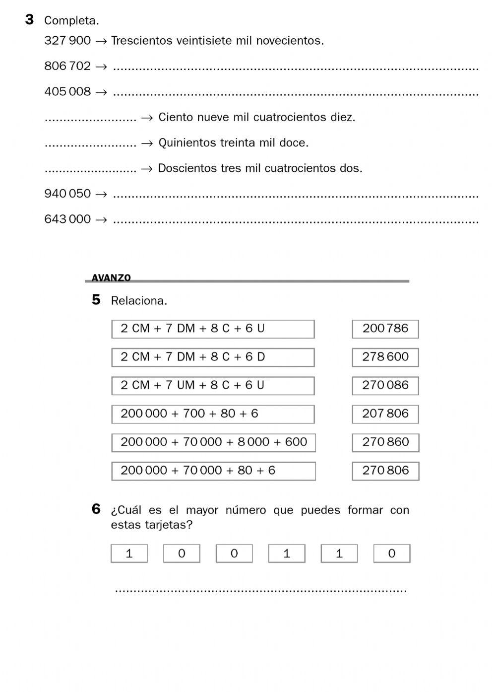 Números de seis cifras