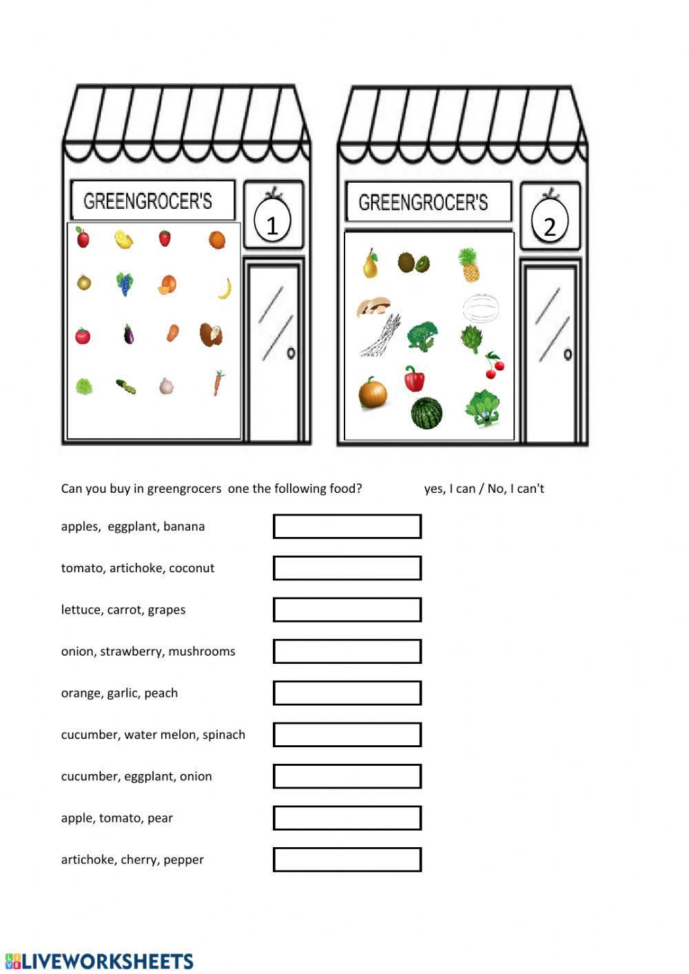 Fruits and vegetables