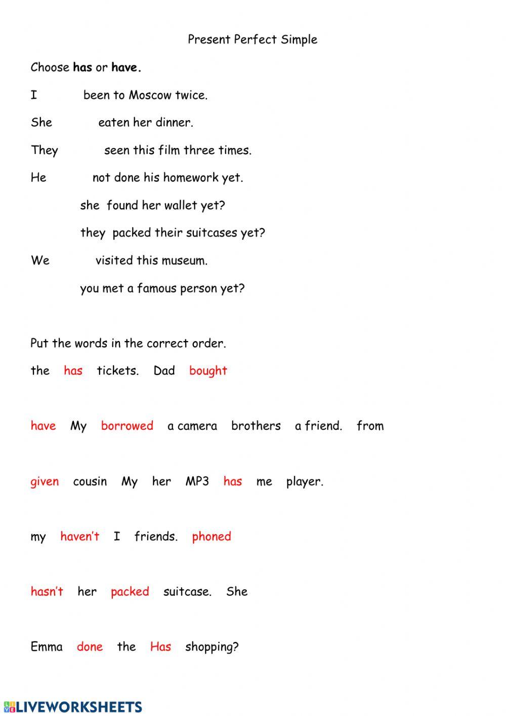 Present Perfect for young learners