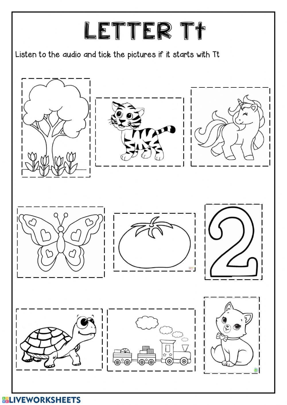 Worksheets On Letter Tt Recognition