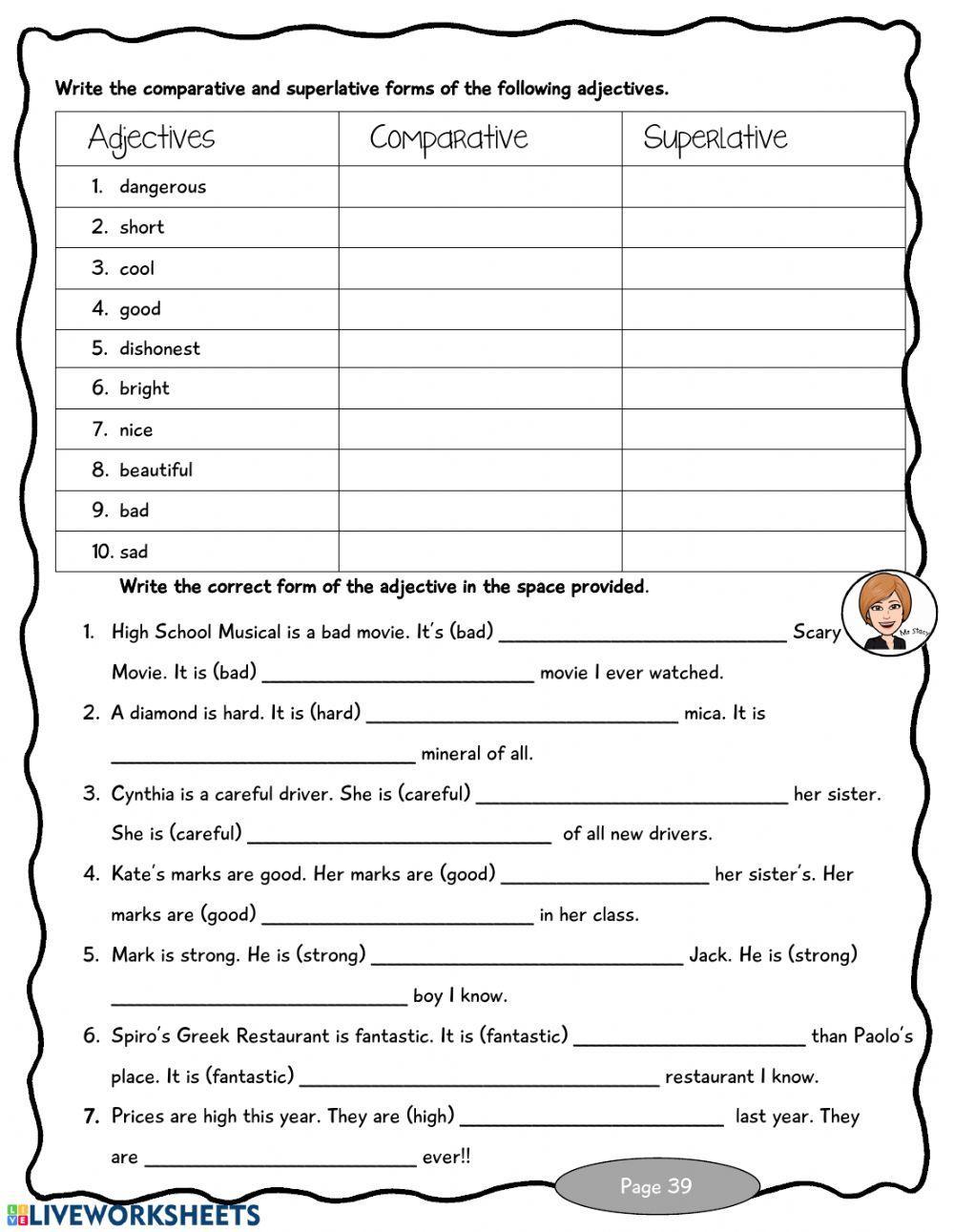 Comparative-Superlative Adjectives interactive worksheet | Live Worksheets comparative-superlative-adjectives-interactive-worksheet-live-worksheets