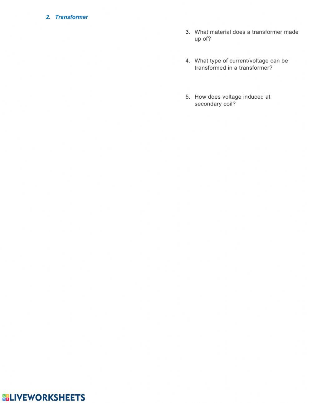 Generator, motor, transformer I