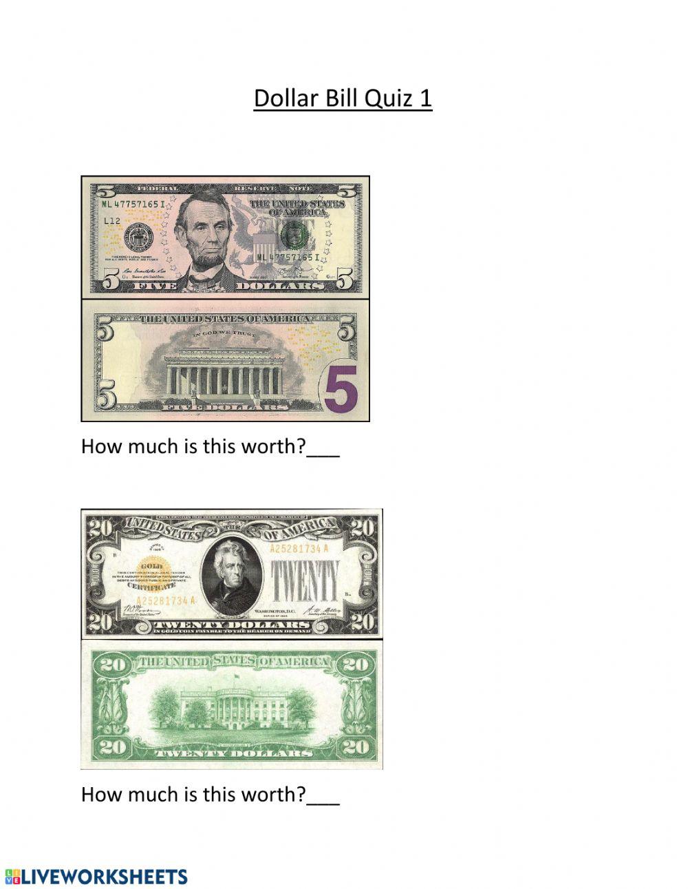 Dollar Bill Quiz 2