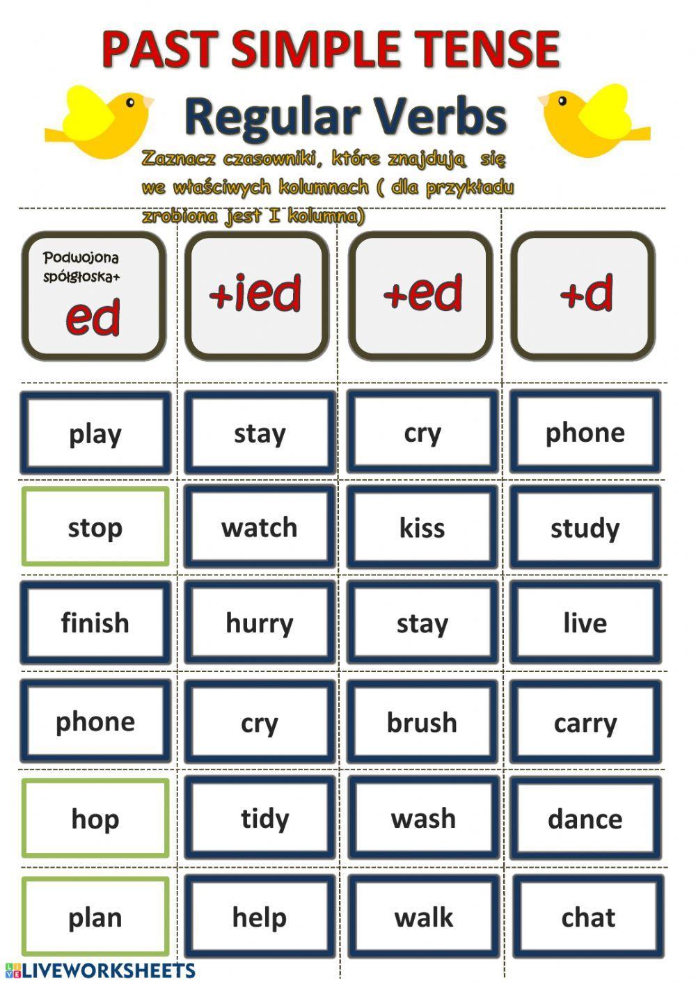 Past Simple regular Verbs