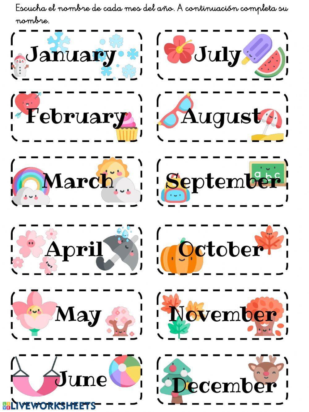 Months of the year Months of the year