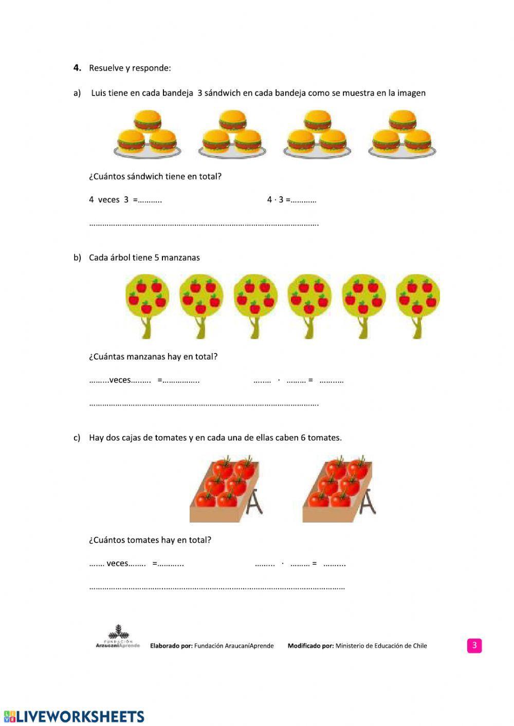 Mutiplicación como suma reiterada