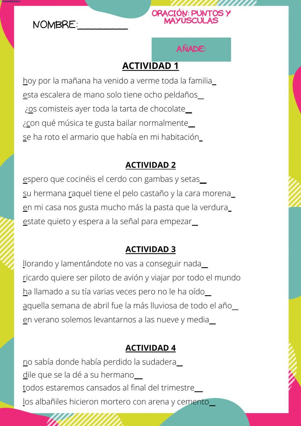 Mayúsculas y puntos