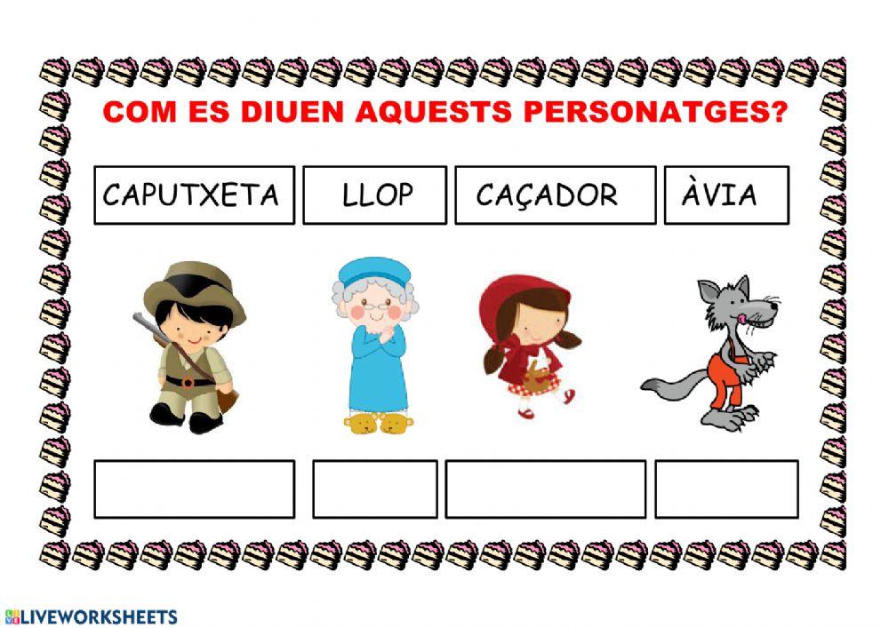 Relaciona el nom dels personatges