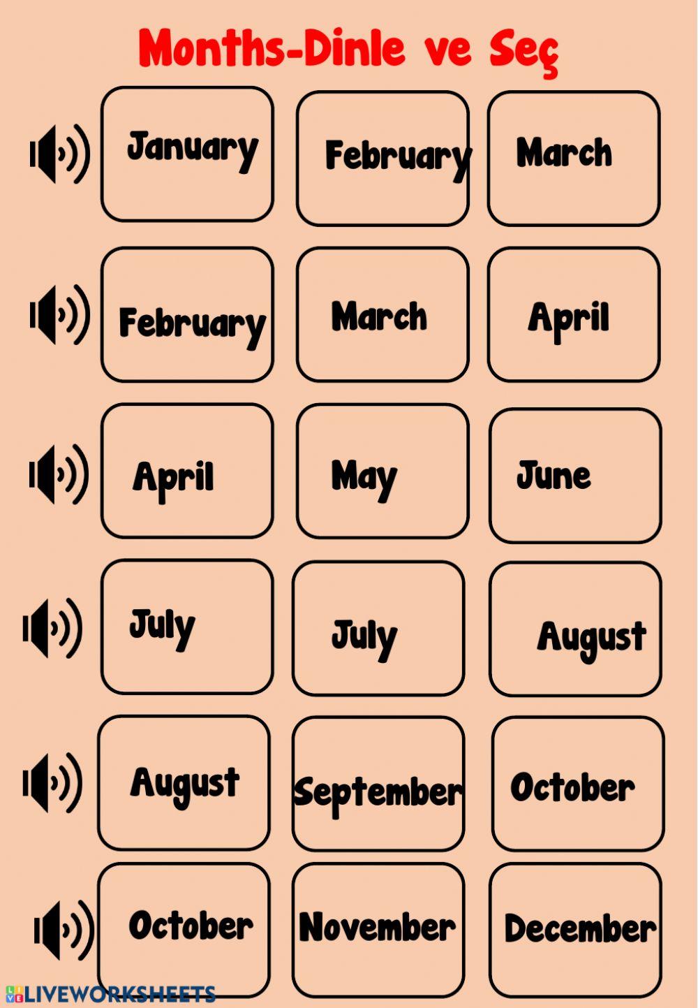 Weather,Months listen and choose