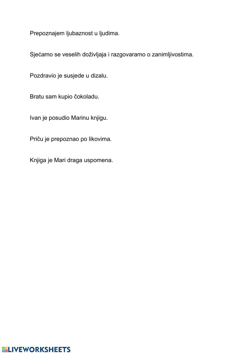 Sklonidba ponavljanje 1