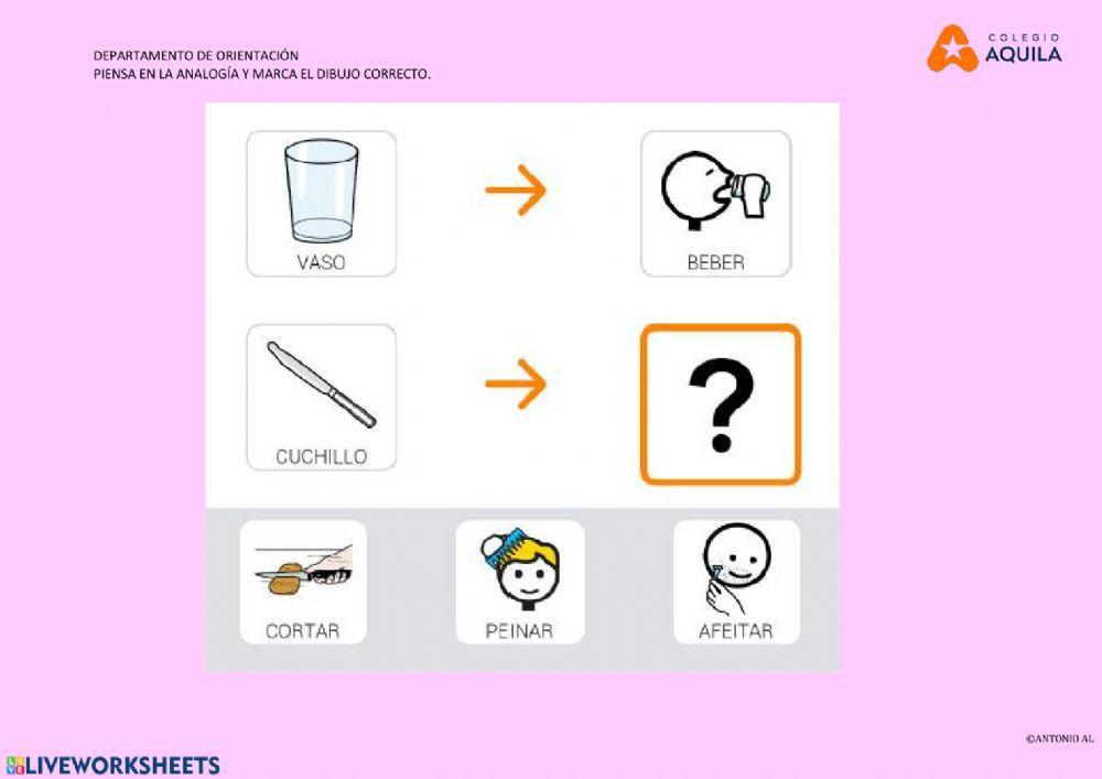 Analgías. pincha en la imagen correcta