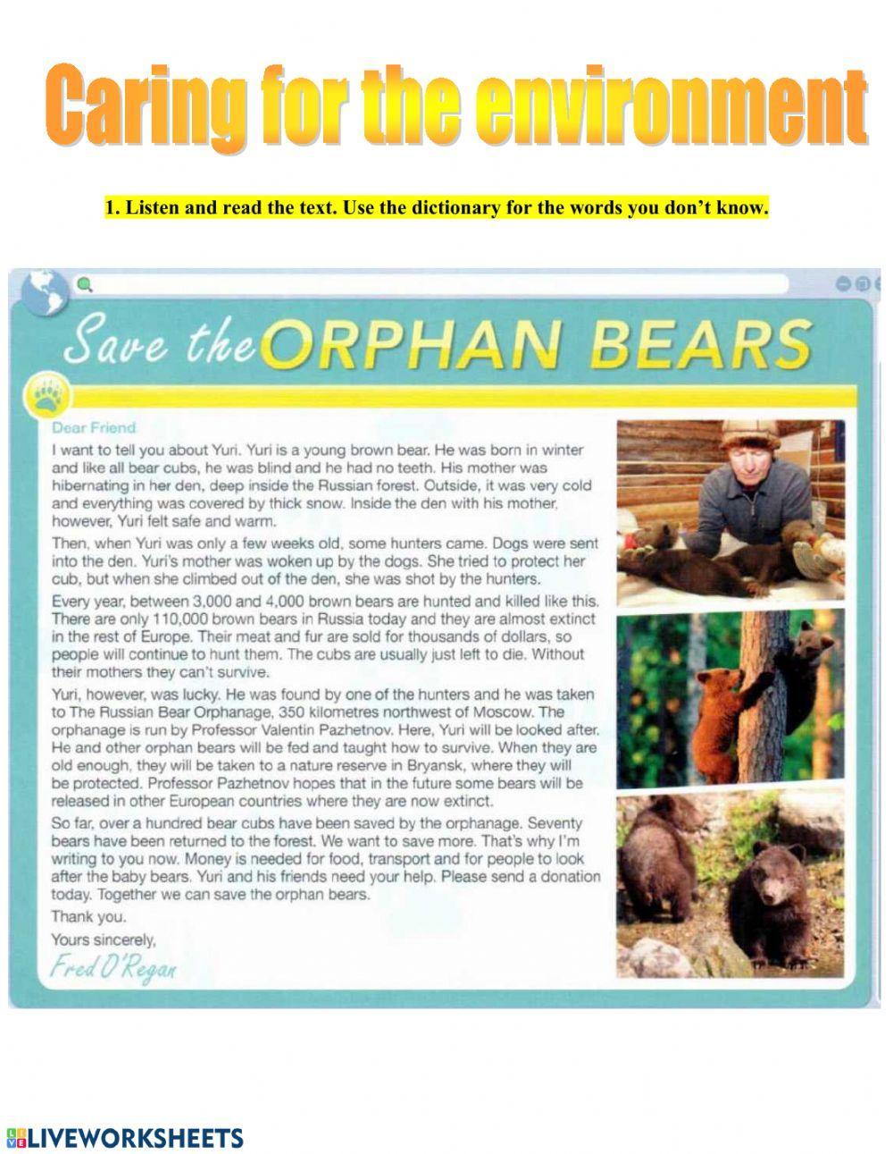 Caring for the environment