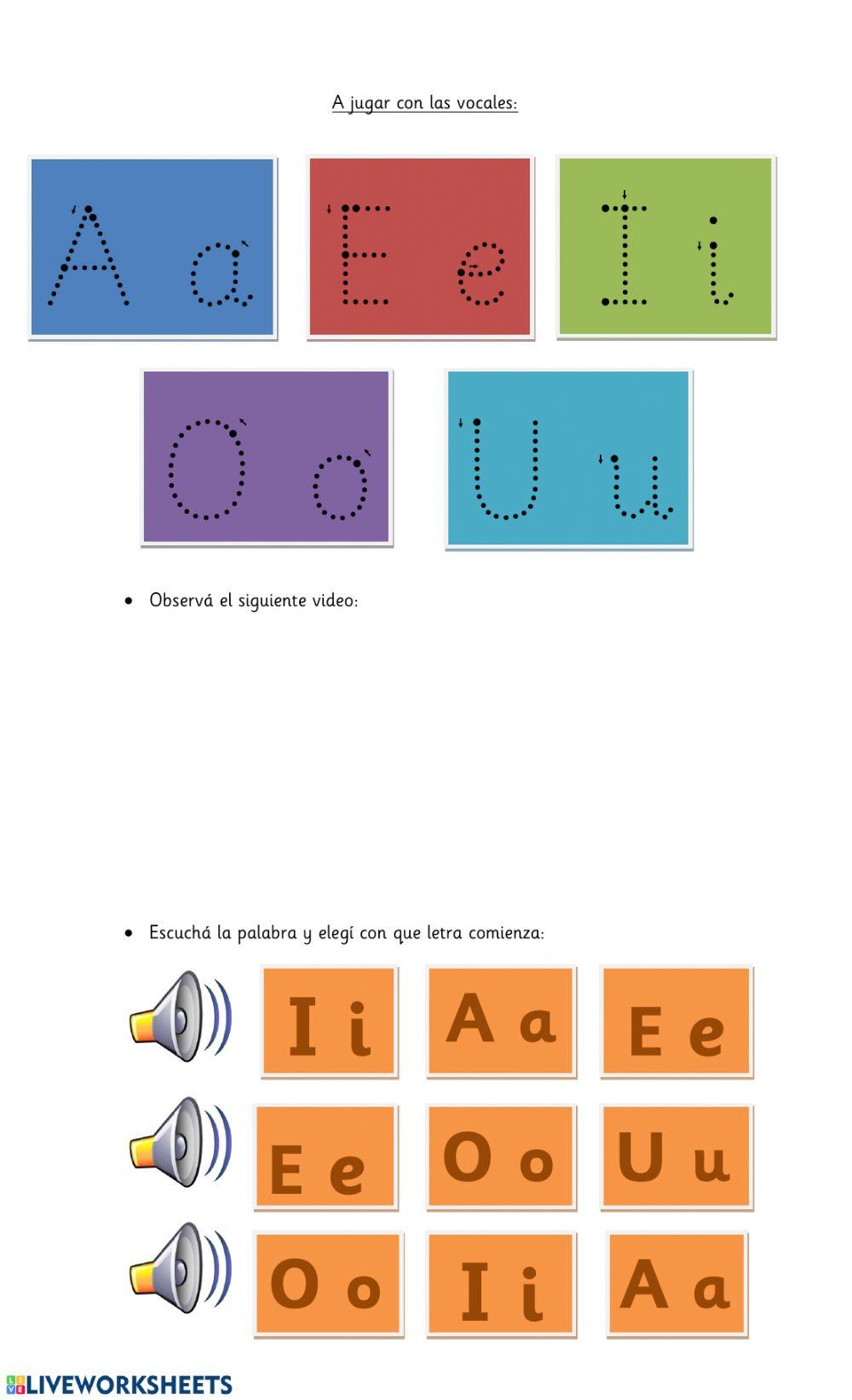 A jugar con las vocales