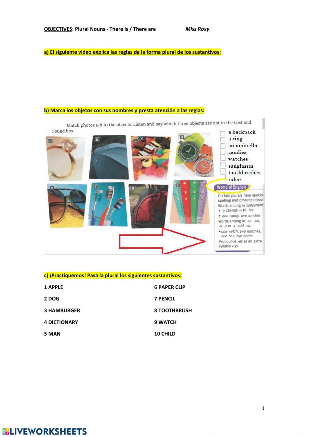 Plural Nouns There is - There are