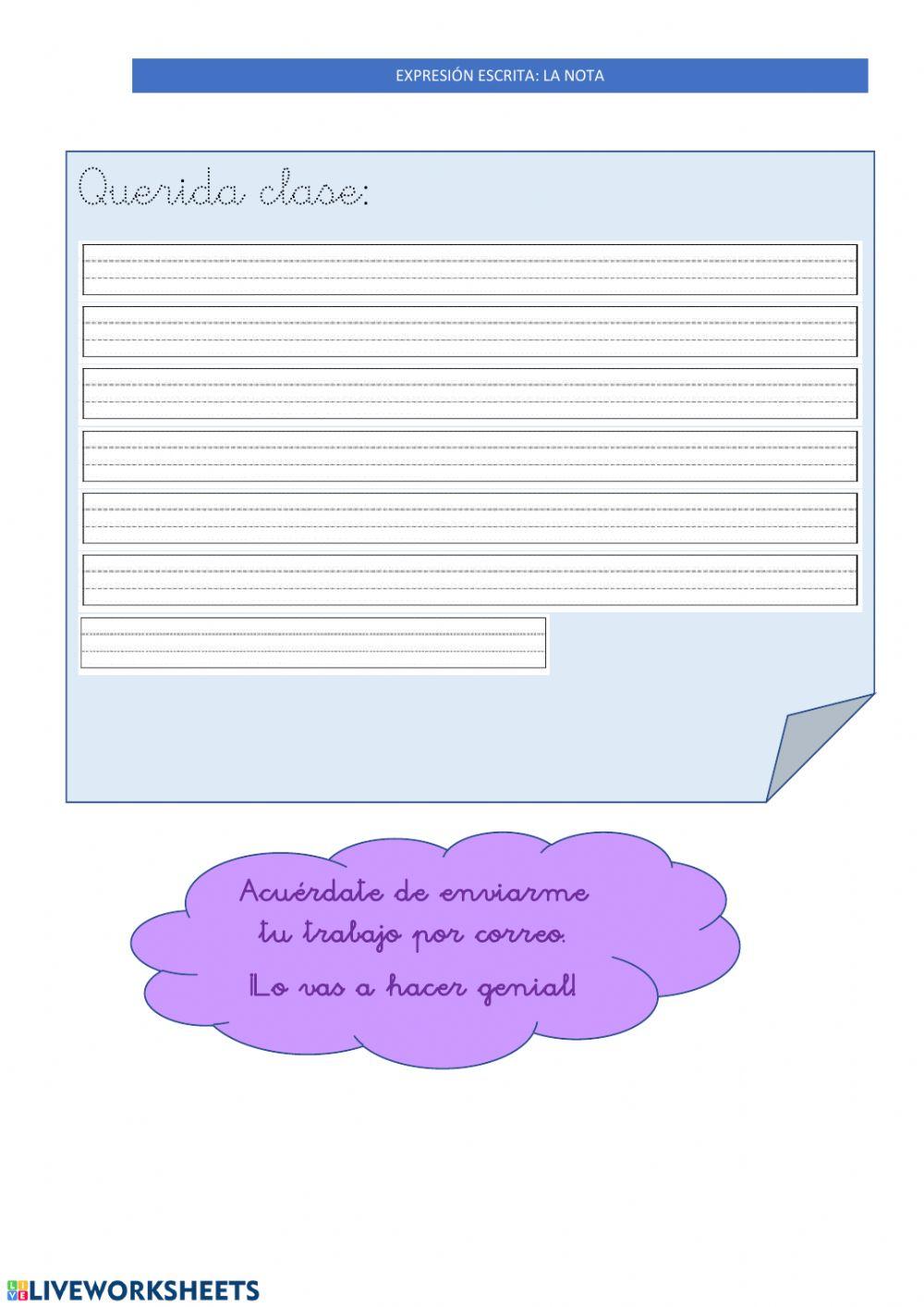 17ABRIL Expresión escrita: La nota