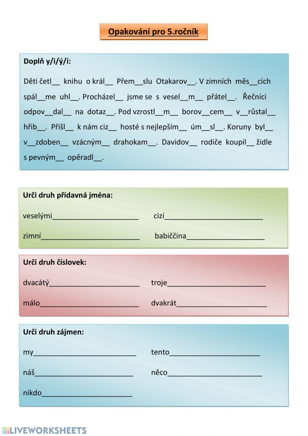 Opakování pro 5.ročník