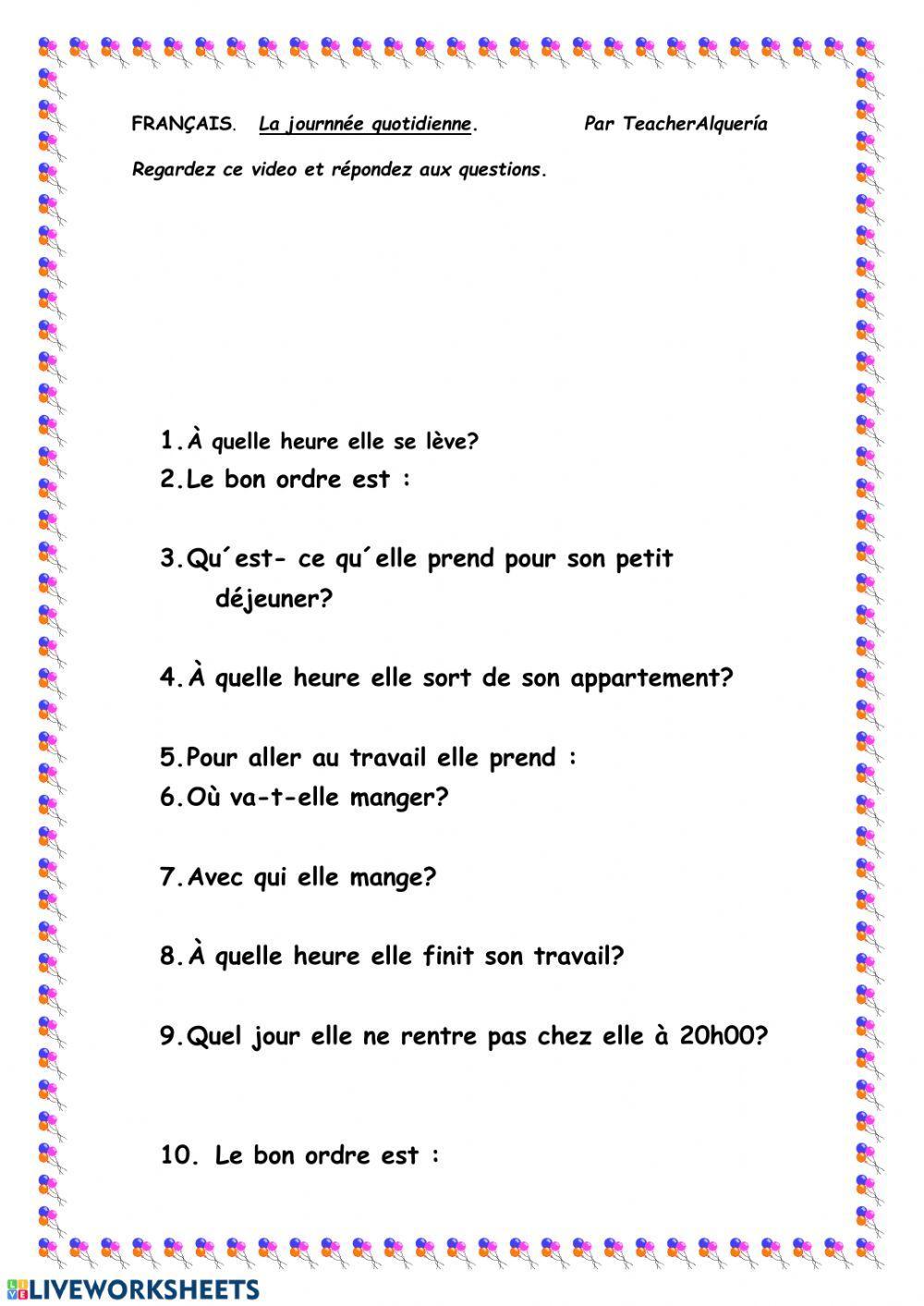 La journee quotidienne