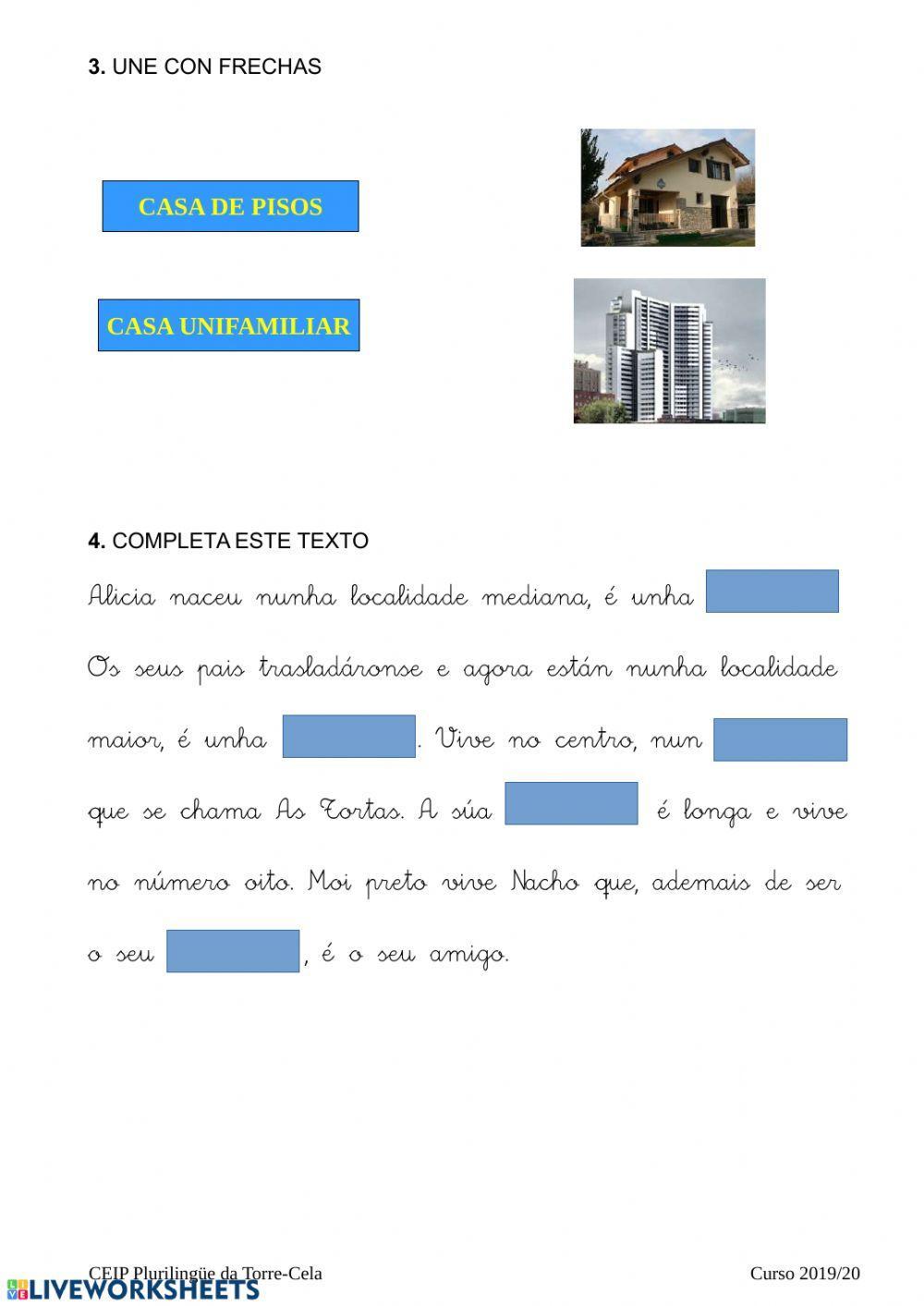 A casa e as localidades