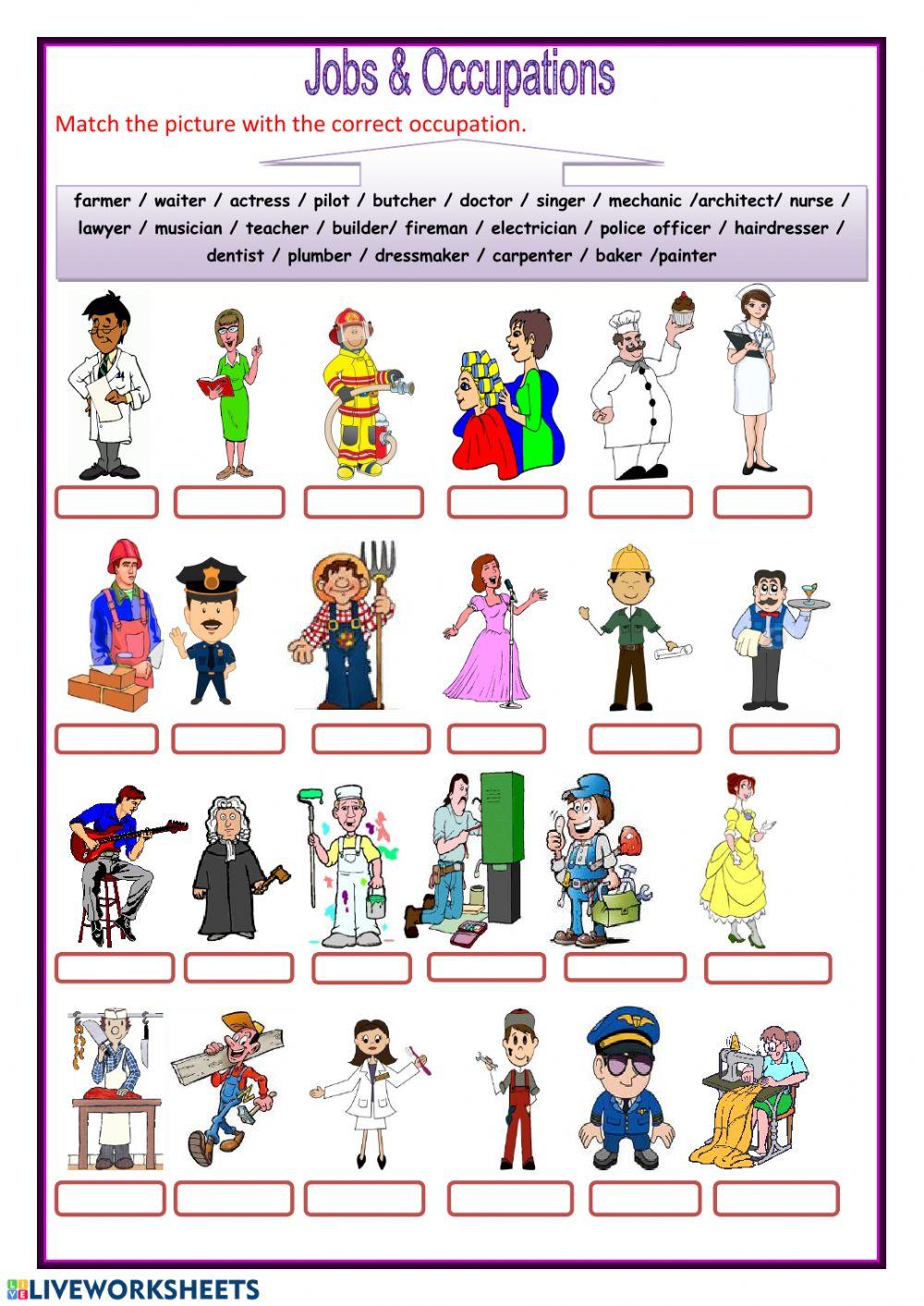 Occupations | Live Worksheets