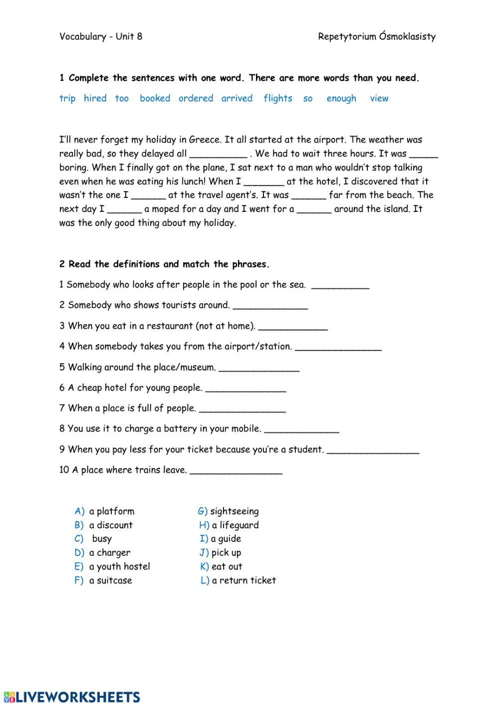 Repetytorium Oxford Unit 8