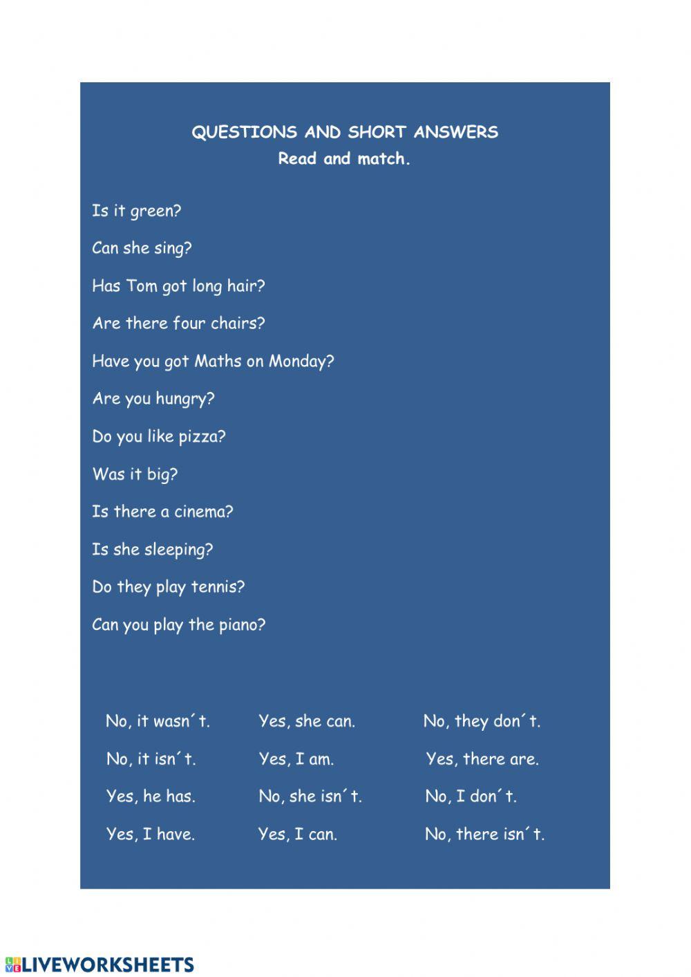 Short Answers