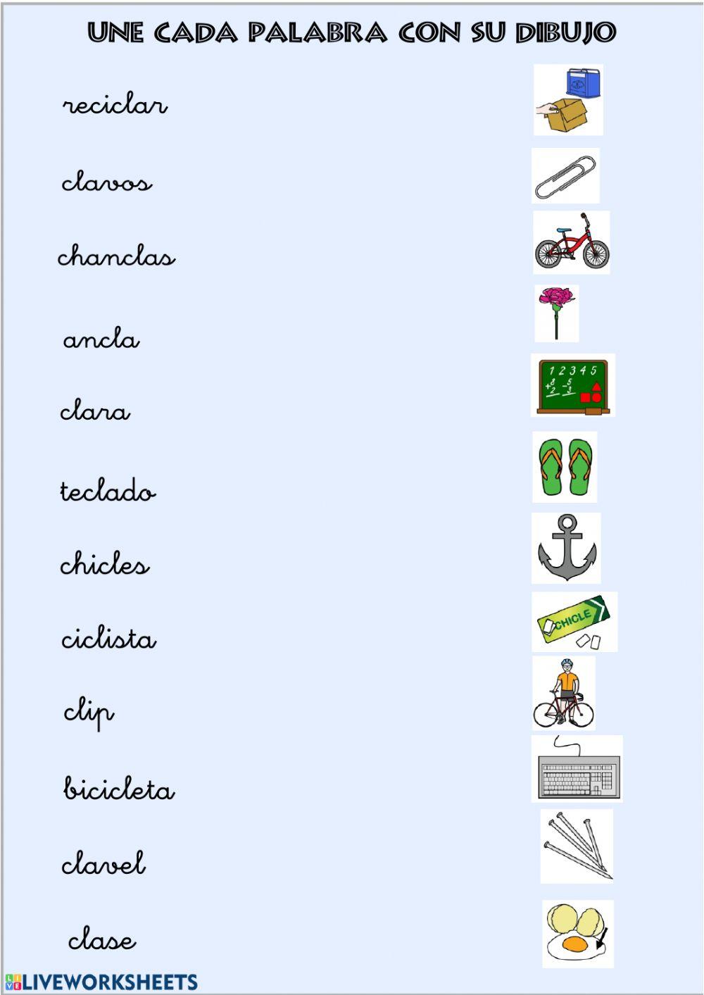 Une cada Palabra con su dibujo CL