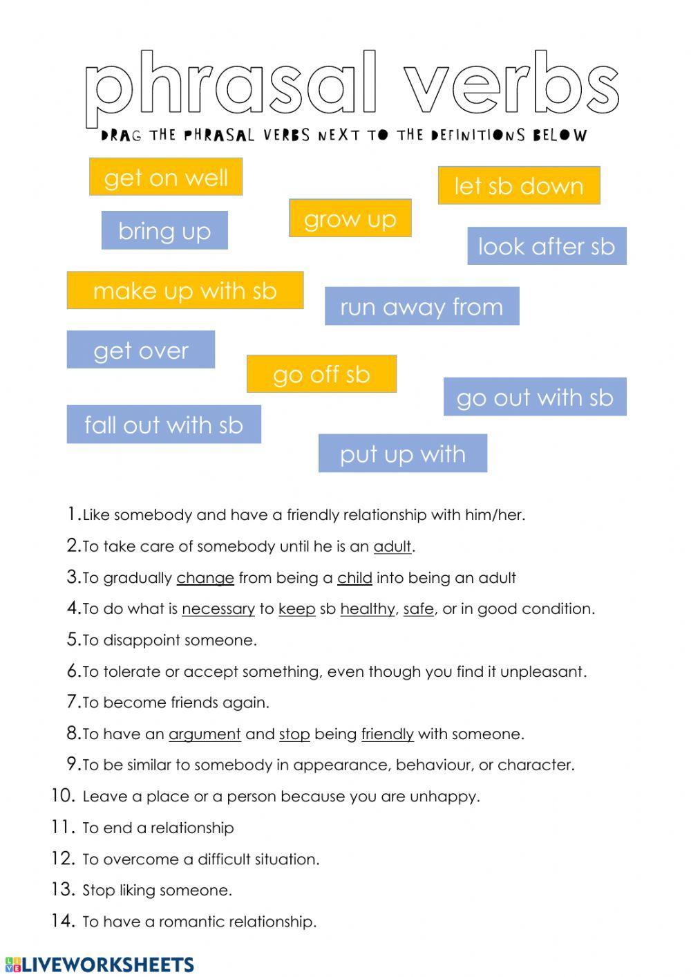 Phrasal verbs - relationships