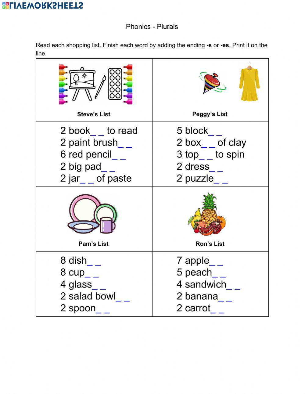 Phonics - Plurals part 2