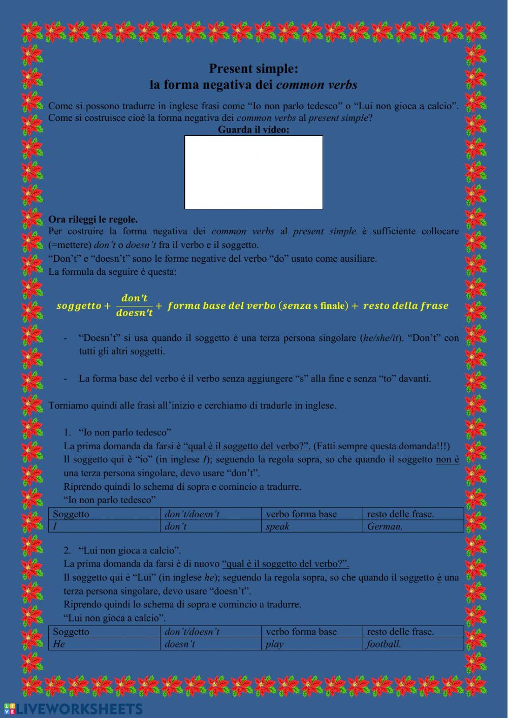 UDA 3.4 Present simple of common verbs (negative form)