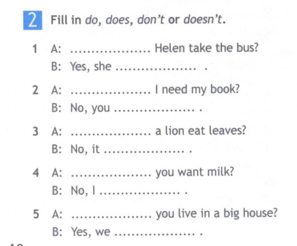 Auxiliary verbs in Present Simple